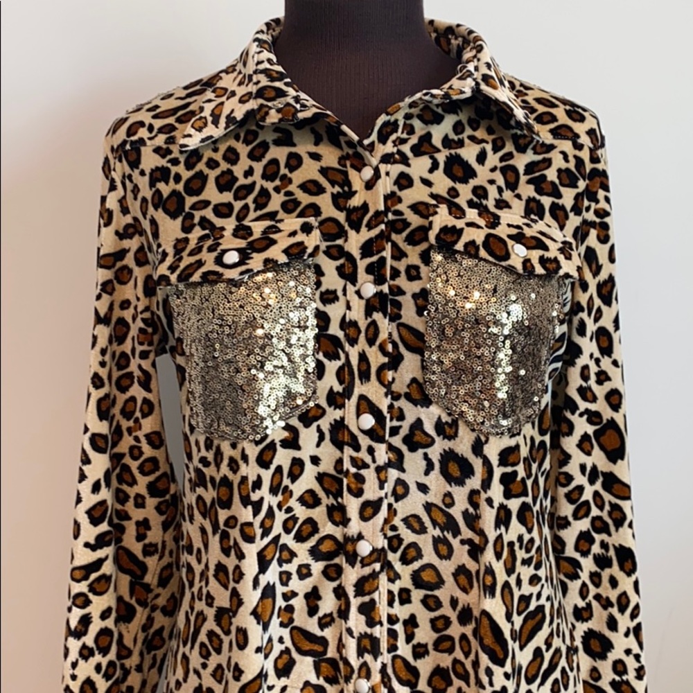 NWT Southern Fried Chics leopard velvet dress - Picture 3 of 8